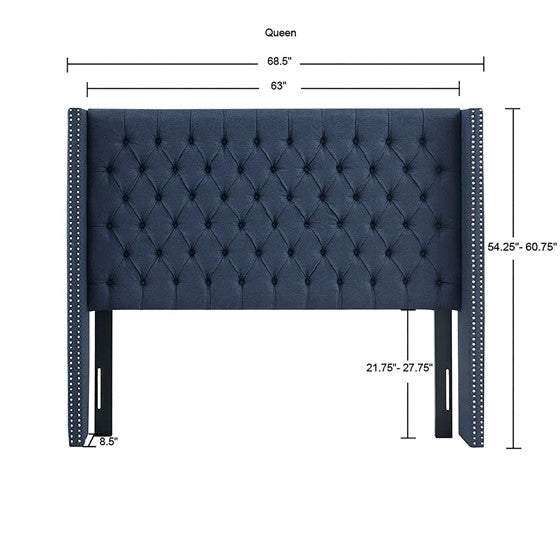 Navy Amelia Upholstery Headboard By Madison Park