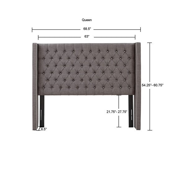 Dark Gray Amelia Upholstery Headboard By Madison Park