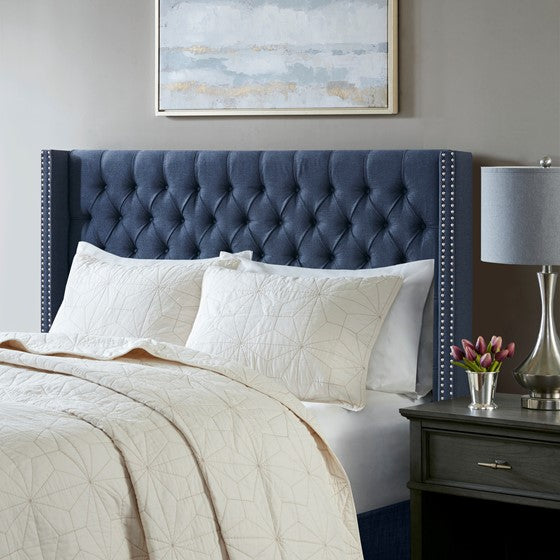 Navy Amelia Upholstery Headboard By Madison Park