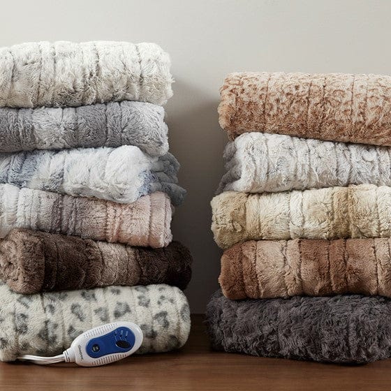 Zuri Oversized Faux Fur Heated Throw By Beautyrest