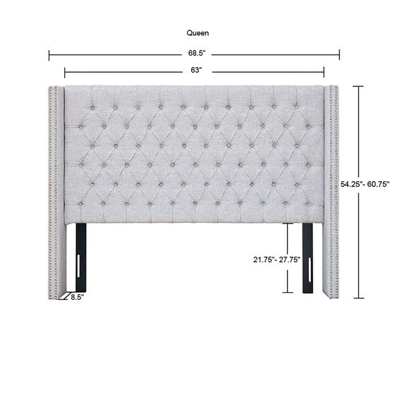 Gray Amelia Upholstery Headboard By Madison Park