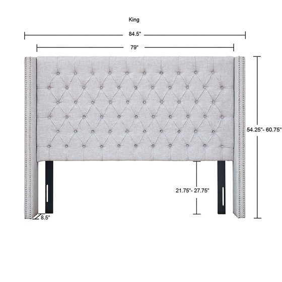 Gray Amelia Upholstery Headboard By Madison Park