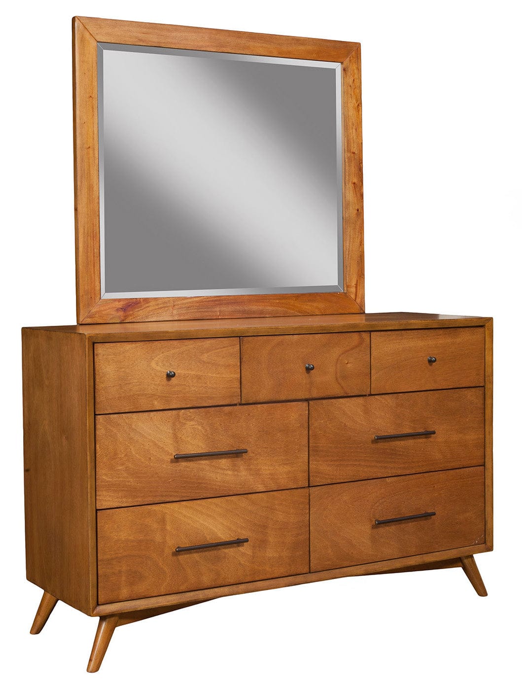 Flynn Mid Century Modern Mirror, Acorn