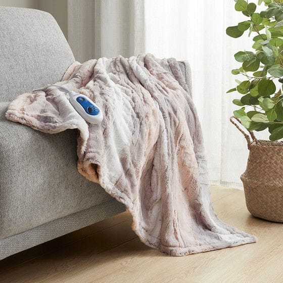 Zuri Oversized Faux Fur Heated Throw By Beautyrest