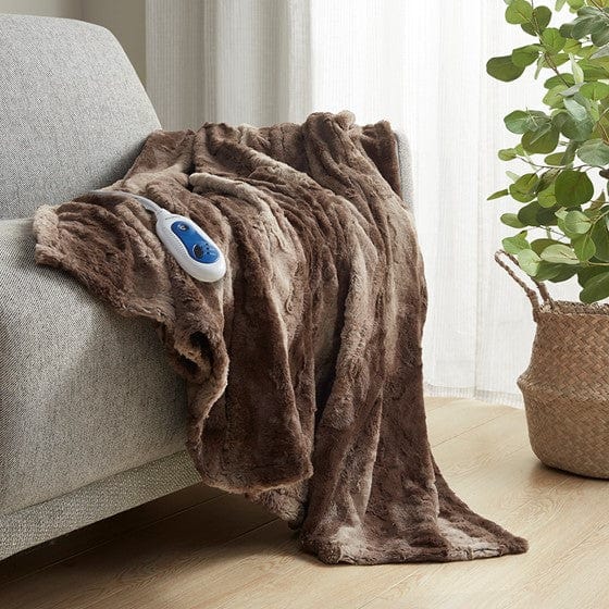 Zuri Oversized Faux Fur Heated Throw By Beautyrest
