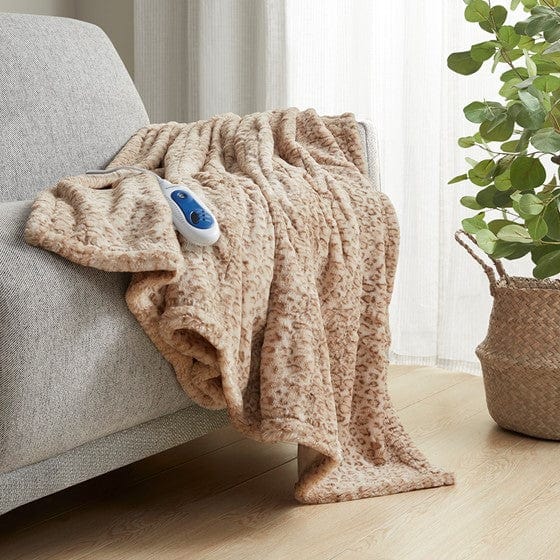 Zuri Oversized Faux Fur Heated Throw By Beautyrest
