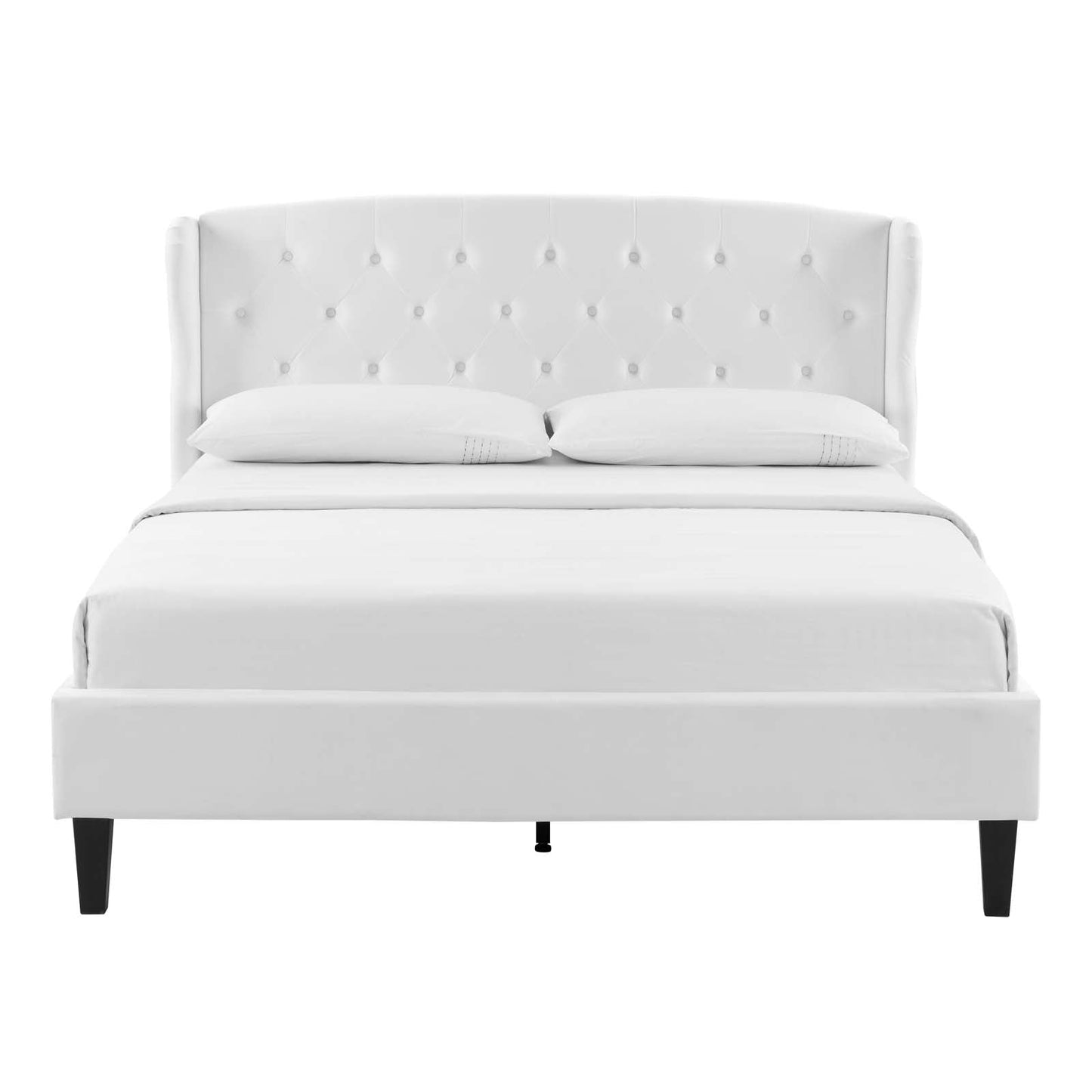 Penelope Queen Tufted Wingback Performance VelvetPlatform Bed