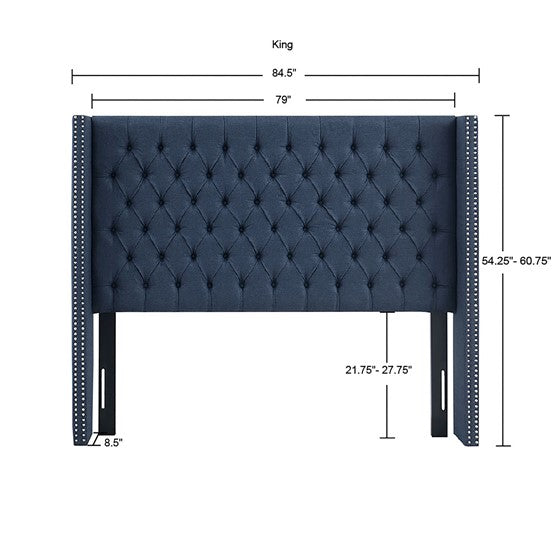 Navy Amelia Upholstery Headboard By Madison Park