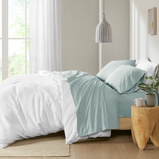 200 Thread Count Relaxed Cotton Percale Sheet Set by Madison Park