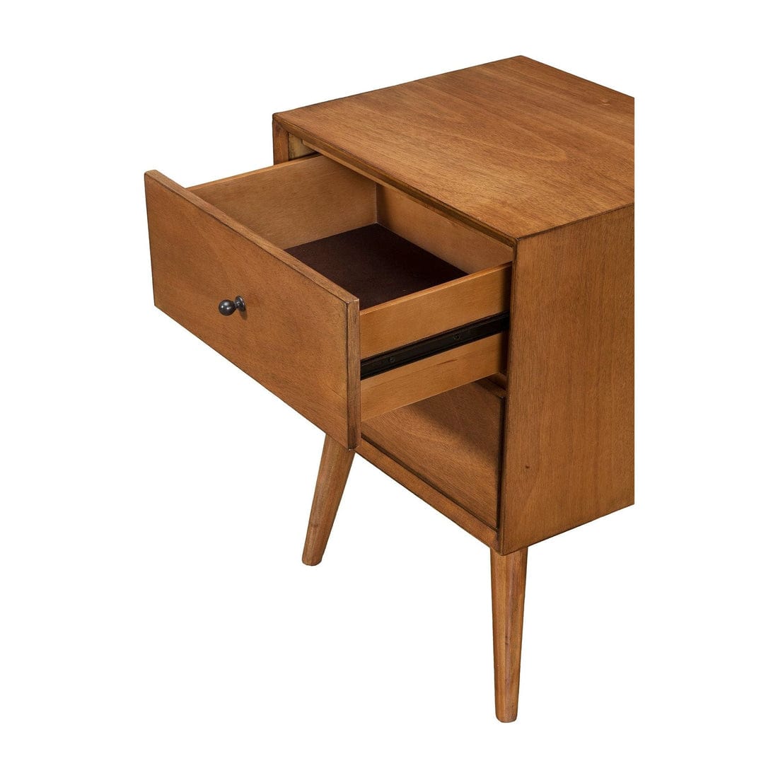 Flynn Mid Century modern Nightstand, Acorn
