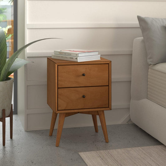 Flynn Mid Century modern Nightstand, Acorn