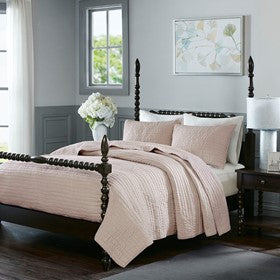 Serene 3 Piece Hand Quilted Cotton Quilt Set By Madison Park Signature