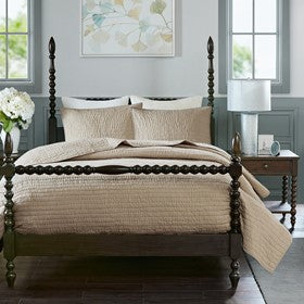 Serene 3 Piece Hand Quilted Cotton Quilt Set By Madison Park Signature