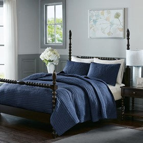 Serene 3 Piece Hand Quilted Cotton Quilt Set By Madison Park Signature