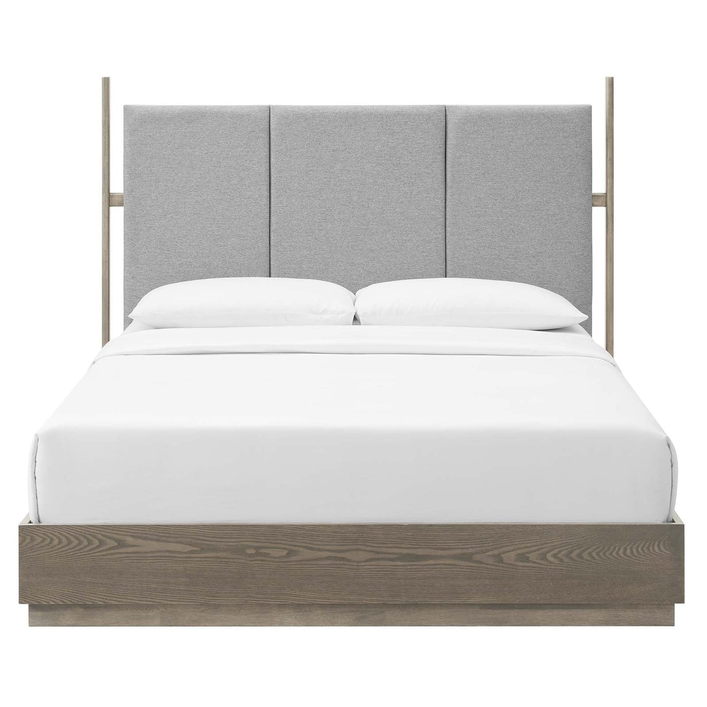 Modway Bedroom Furniture Sets Merritt 3 Piece Upholstered Queen Bedroom Set MOD-6955-OAK