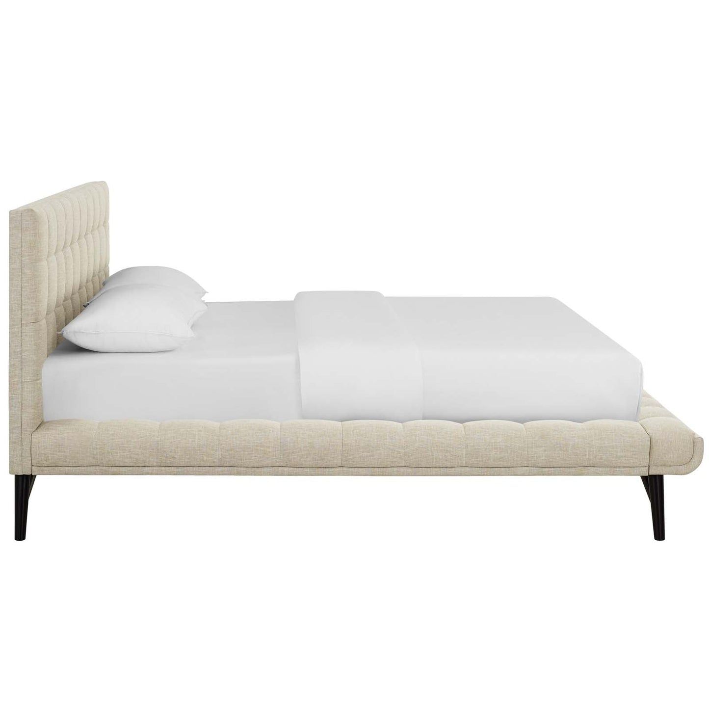 Modway Beds & Bed Frames Julia Queen Biscuit Tufted Upholstered Fabric Platform Bed