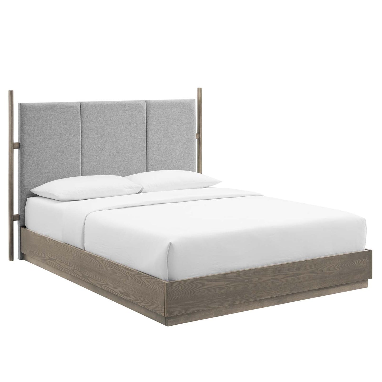 Modway Beds & Bed Frames Merritt Queen Upholstered Platform Bed MOD-6680-OAK-LGR