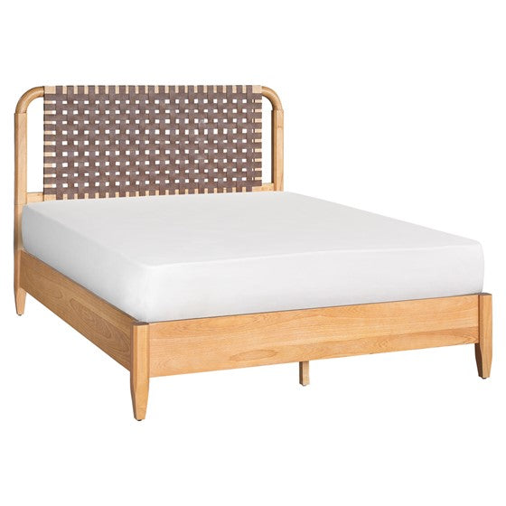 Jameson Woven Faux Leather Bed Queen By INK+IVY