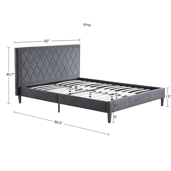 Rowen Quilted Upholstered Platform Bed By 510 Design