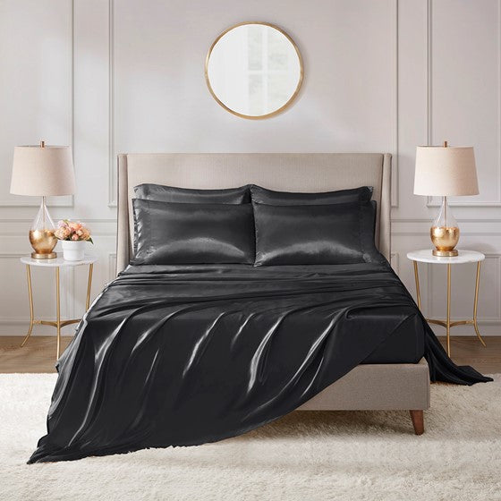 Satin sheet black