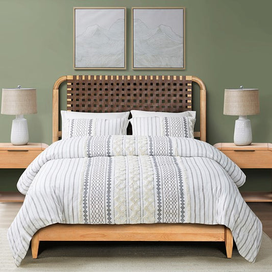 Jameson Woven Faux Leather Bed Queen By INK+IVY