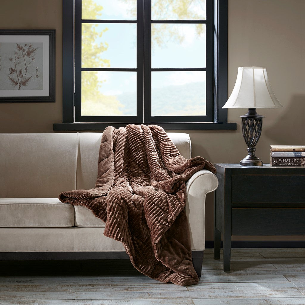 Madison Park Parker Oversized Plush Down Alternative Filled Throw