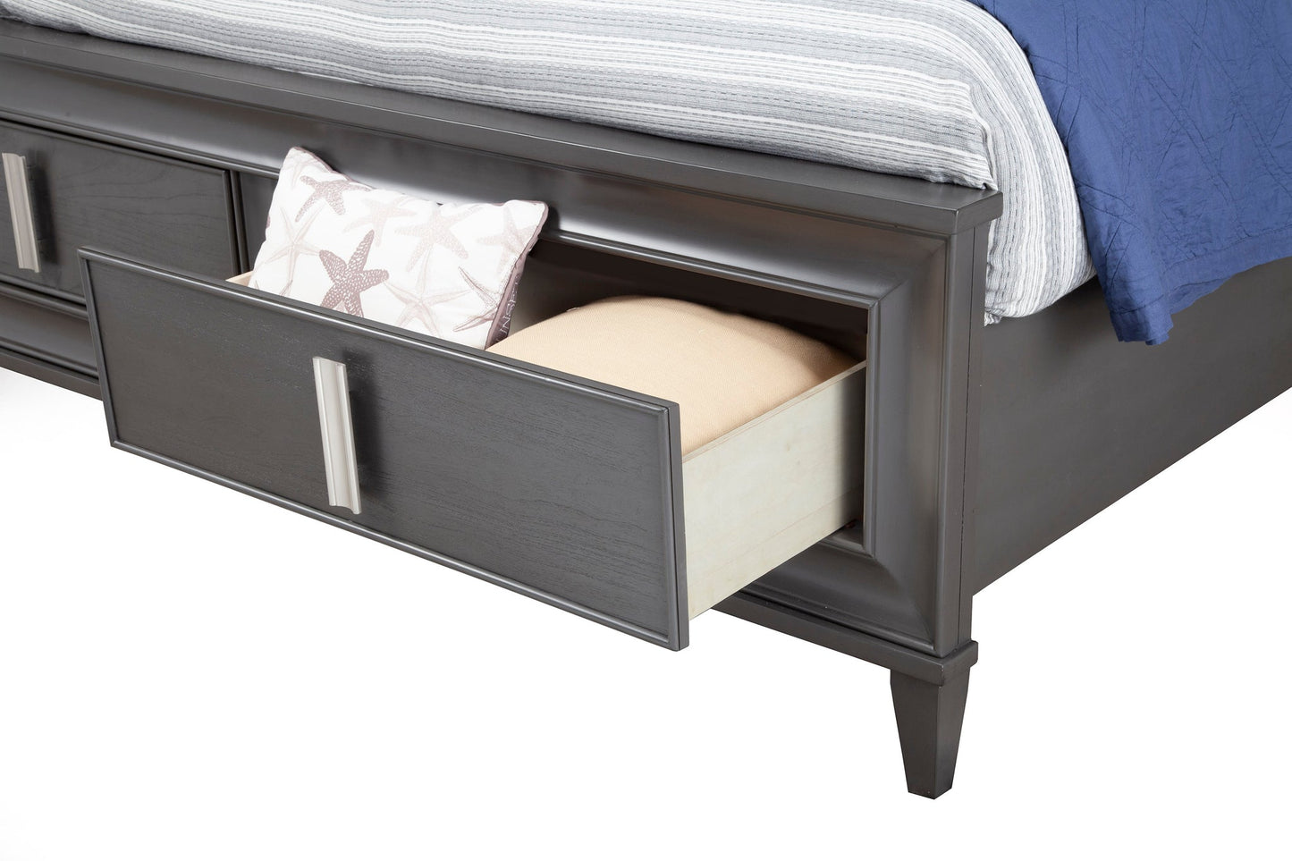 Alpine Furniture - Lorraine Storage Bed, Dark Grey
