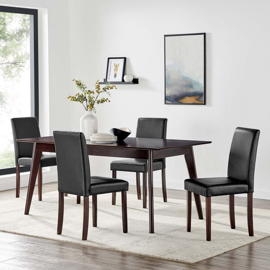 Modway Prosper Faux Leather Dining Set 5 Piece