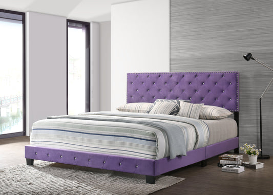 Glory Furniture Headboard PURPLE / 48"H X 80"W X 83"D Glory Furniture Suffolk G1402-KB-UP King Bed G1402-KB-UP