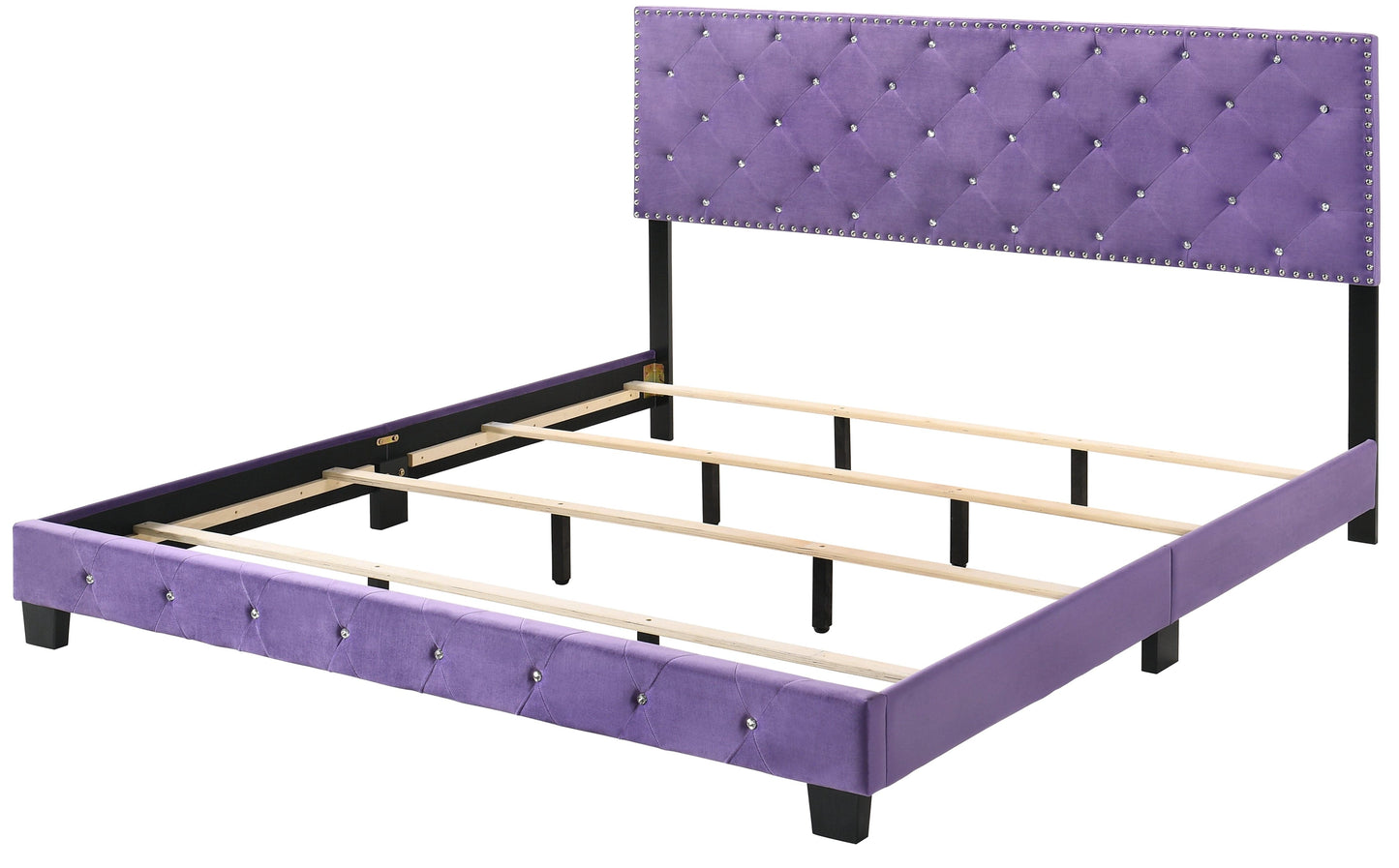 Glory Furniture Headboard PURPLE / 48"H X 80"W X 83"D Glory Furniture Suffolk G1402-KB-UP King Bed G1402-KB-UP