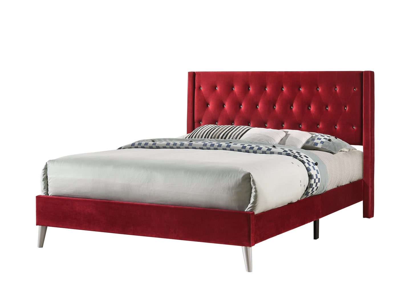 Glory Furniture Queen Bed CHERRY / 48"H X 67"W X 87"D Glory Furniture Bergen G1628-QB-UP Queen Bed G1628-QB-UP