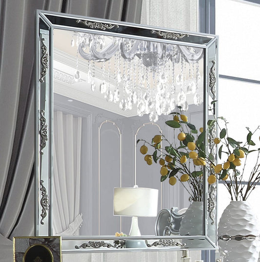 Homey Design MIRROR Homey Design Luxury Luna Silver Mirror  HD-6036 - MIRROR HD-M6036