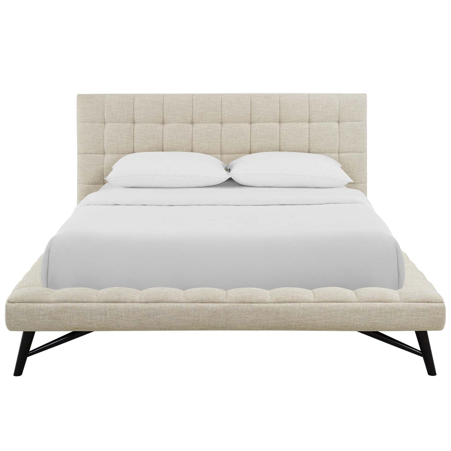 Modway Beds & Bed Frames Julia Queen Biscuit Tufted Upholstered Fabric Platform Bed