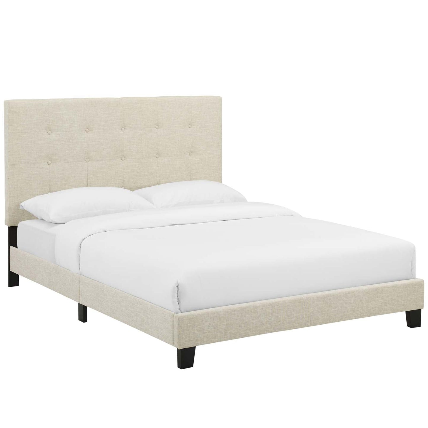 Modway Beds & Bed Frames King / Beige Melanie Tufted Button Upholstered Fabric Platform Bed MOD-5994-BEI