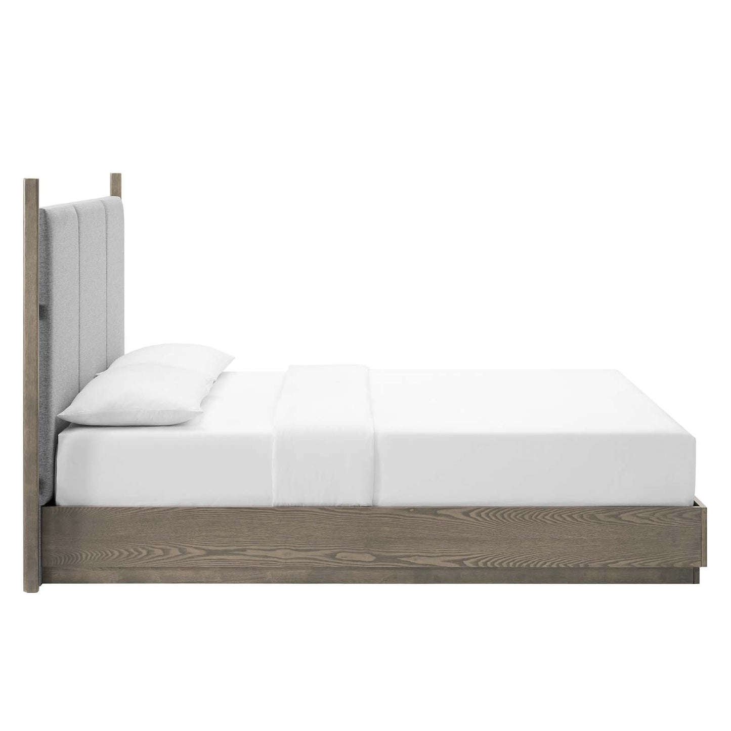 Modway Beds & Bed Frames Merritt Queen Upholstered Platform Bed MOD-6680-OAK-LGR